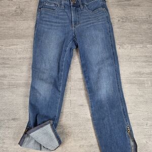 Madewell Roadtripper Jeggings Size 27 Blue Stretch Denim Ankle Zip Skinny